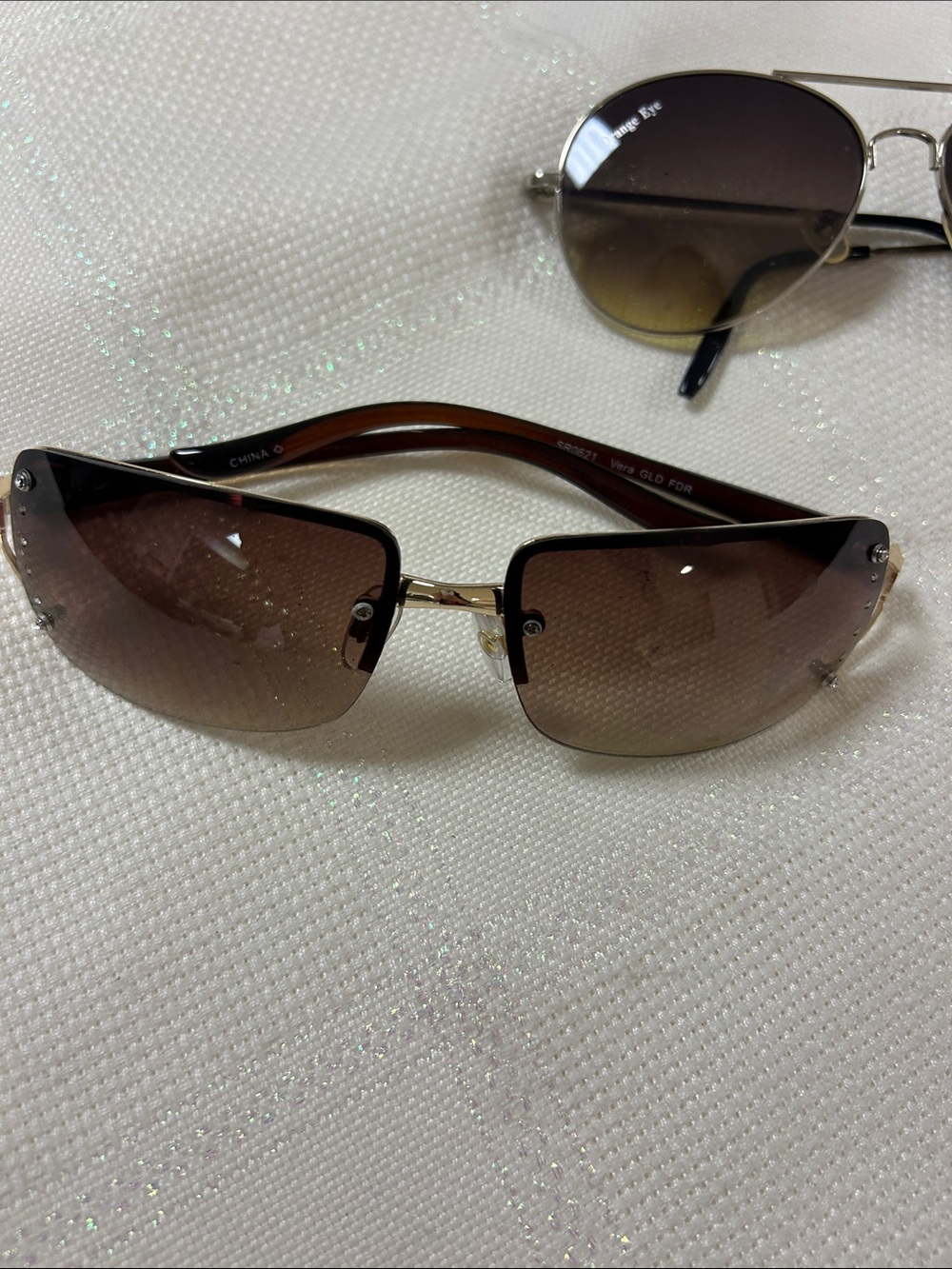 Foster Grant Brown Gradient Aviator & Rimless Sunglasses Duo image 2